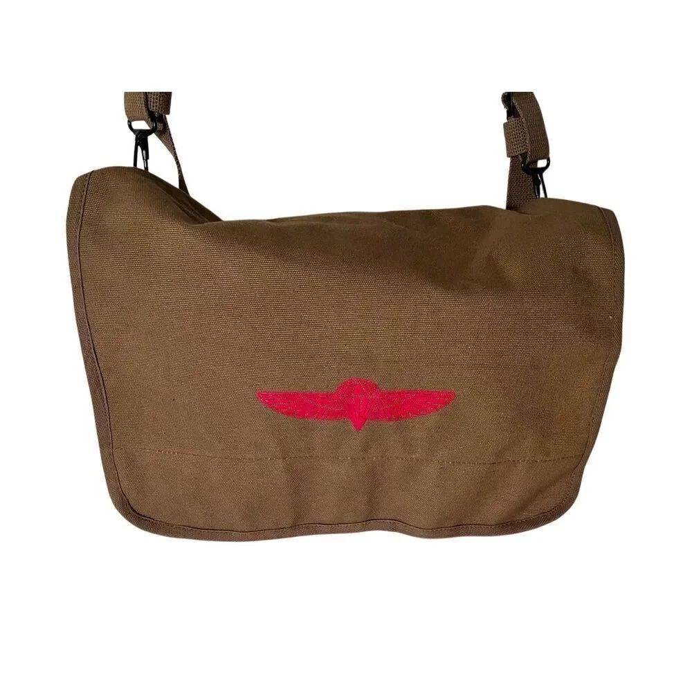 Rothco Israeli Military Paratrooper Emblem Canvas Shoulder Messenger Bag NWOT